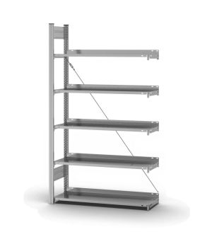 Aktenregal Anbauregal ORION PLUS, 1.750×1.000×300 mm, verzinkt