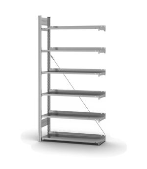 Aktenregal Anbauregal ORION PLUS, 2.000×1.000×300 mm, verzinkt