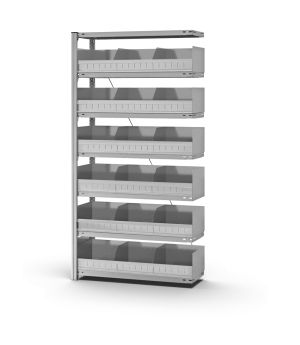 Schüttgutregal Anbauregal ORION PLUS, 2.000×1.000×300 mm, verzinkt