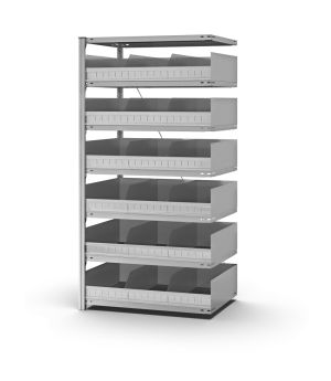 Schüttgutregal Anbauregal ORION PLUS, 2.000×1.000×600 mm, verzinkt