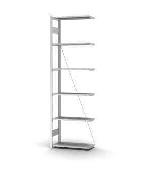Profi-Lagerregal Anbauregal ORION PLUS, 2.500×750×300 mm, verzinkt