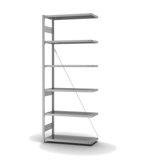 Fachbodenregal Anbauregal ORION PLUS, 2.500×1.000×400 mm, verzinkt