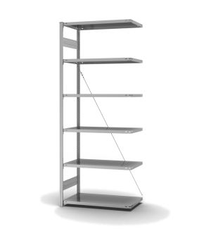 Fachbodenregal Anbauregal ORION PLUS, 2.500×1.000×500 mm, verzinkt
