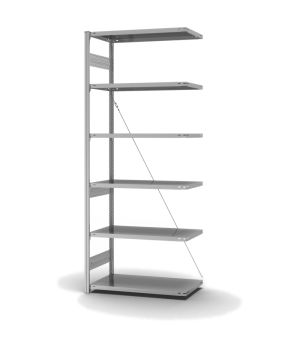 Fachbodenregal Anbauregal ORION PLUS, 2.500×1.000×500 mm, verzinkt