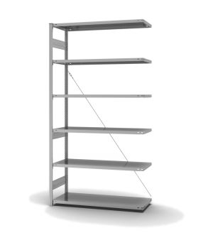 Fachbodenregal Anbauregal ORION PLUS, 2.500×1.300×500 mm, verzinkt