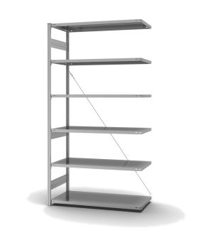 Fachbodenregal Anbauregal ORION PLUS, 2.500×1.300×600 mm, verzinkt