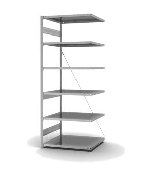 Fachbodenregal Anbauregal ORION PLUS, 2.500×1.000×800 mm, verzinkt