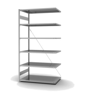 Fachbodenregal Anbauregal ORION PLUS, 2.500×1.300×800 mm, verzinkt