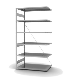 Fachbodenregal Anbauregal ORION PLUS, 2.500×1.300×800 mm, verzinkt