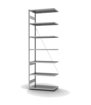 Fachbodenregal Anbauregal ORION PLUS, 3.000×1.000×500 mm, verzinkt