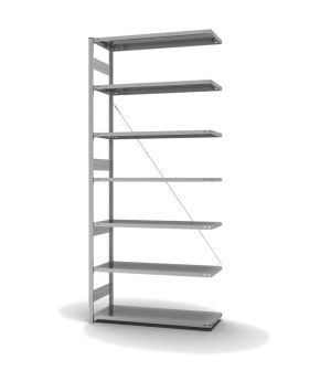 Fachbodenregal Anbauregal ORION PLUS, 3.000×1.300×500 mm, verzinkt