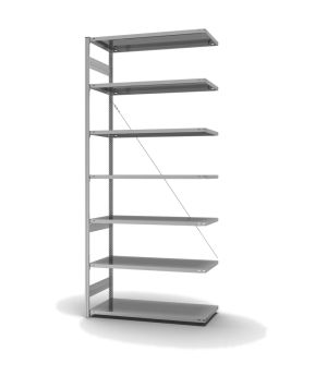 Fachbodenregal Anbauregal ORION PLUS, 3.000×1.300×600 mm, verzinkt