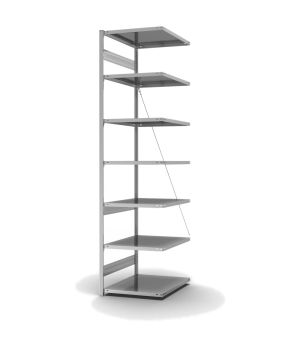 Fachbodenregal Anbauregal ORION PLUS, 3.000×750×800 mm, verzinkt