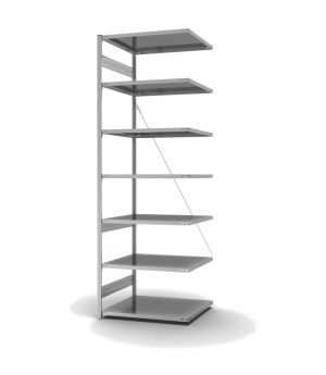 Fachbodenregal Anbauregal ORION PLUS, 3.000×1.000×800 mm, verzinkt