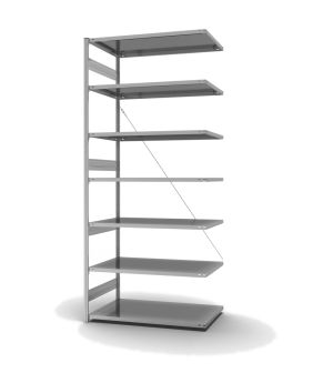 Fachbodenregal Anbauregal ORION PLUS, 3.000×1.300×800 mm, verzinkt