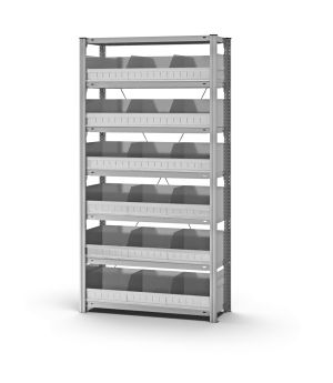 Schüttgutregal Grundregal ORION PLUS, 2.000×1.000×400 mm, verzinkt