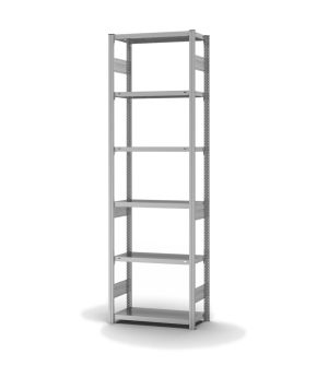 Fachbodenregal Grundregal ORION PLUS, 2.500×750×400 mm, verzinkt