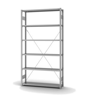 Fachbodenregal Grundregal ORION PLUS, 2.500×1.300×300 mm, verzinkt