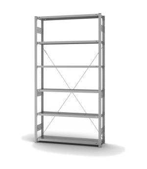 Fachbodenregal Grundregal ORION PLUS, 2.500×1.300×300 mm, verzinkt