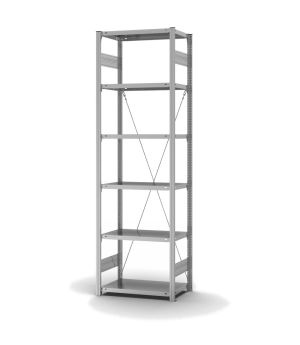 Fachbodenregal Grundregal ORION PLUS, 2.500×750×400 mm, verzinkt