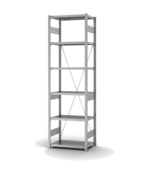Fachbodenregal Grundregal ORION PLUS, 2.500×750×400 mm, verzinkt