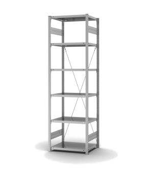 Fachbodenregal Grundregal ORION PLUS, 2.500×750×500 mm, verzinkt