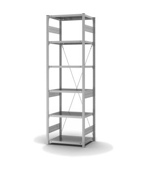 Fachbodenregal Grundregal ORION PLUS, 2.500×750×500 mm, verzinkt