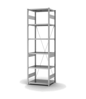 Fachbodenregal Grundregal ORION PLUS, 2.500×750×500 mm, verzinkt