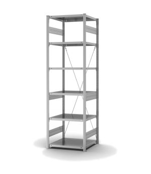 Fachbodenregal Grundregal ORION PLUS, 2.500×750×600 mm, verzinkt