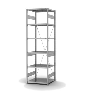 Fachbodenregal Grundregal ORION PLUS, 2.500×750×600 mm, verzinkt