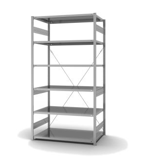 Fachbodenregal Grundregal ORION PLUS, 2.500×1.300×800 mm, verzinkt