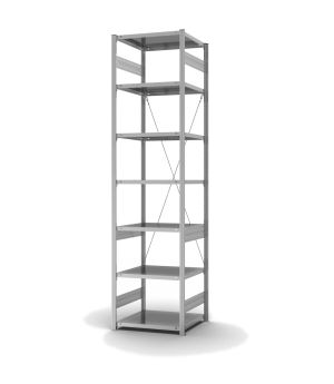 Fachbodenregal Grundregal ORION PLUS, 3.000×750×600 mm, verzinkt