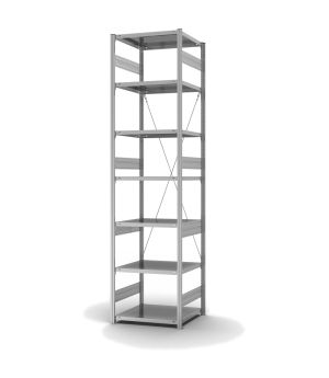 Fachbodenregal Grundregal ORION PLUS, 3.000×750×600 mm, verzinkt