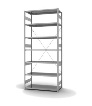 Fachbodenregal Grundregal ORION PLUS, 3.000×1.300×600 mm, verzinkt