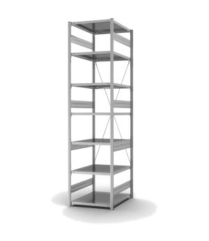 Fachbodenregal Grundregal ORION PLUS, 3.000×750×800 mm, verzinkt