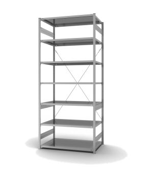 Fachbodenregal Grundregal ORION PLUS, 3.000×1.300×800 mm, verzinkt