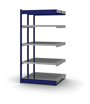 Fachboden-Rohrregal Anbauregal RR, 2.000×1.025×400 mm, verzinkt