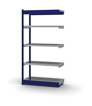 Fachboden-Rohrregal Anbauregal RR, 2.000×1.025×400 mm, verzinkt