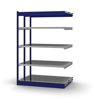 Fachboden-Rohrregal Anbauregal RR, 2.000×1.325×400 mm, verzinkt