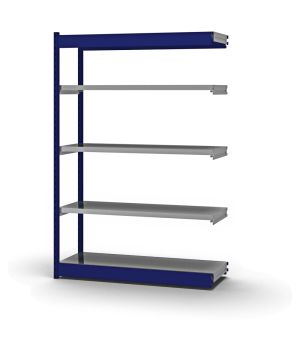 Fachboden-Rohrregal Anbauregal RR, 2.000×1.325×400 mm, verzinkt