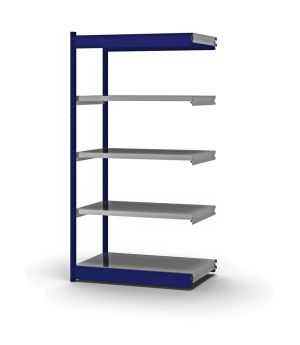 Fachboden-Rohrregal Anbauregal RR, 2.000×1.025×500 mm, verzinkt