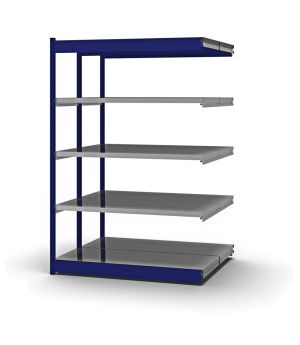 Fachboden-Rohrregal Anbauregal RR, 2.000×1.325×500 mm, verzinkt