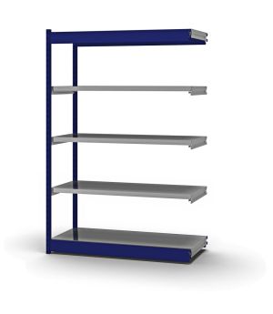 Fachboden-Rohrregal Anbauregal RR, 2.000×1.325×500 mm, verzinkt