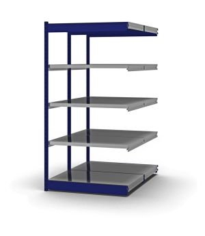 Fachboden-Rohrregal Anbauregal RR, 2.000×1.025×600 mm, verzinkt