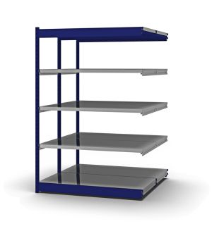 Fachboden-Rohrregal Anbauregal RR, 2.000×1.325×600 mm, verzinkt