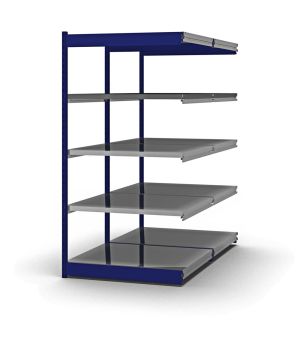 Fachboden-Rohrregal Anbauregal RR, 2.000×1.025×800 mm, verzinkt