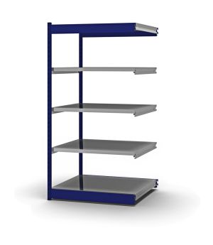 Fachboden-Rohrregal Anbauregal RR, 2.000×1.025×800 mm, verzinkt