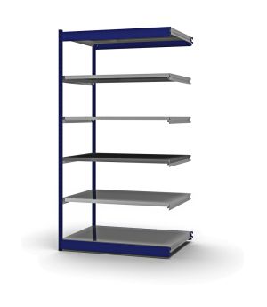 Fachboden-Rohrregal Anbauregal RR, 2.000×1.325×800 mm, verzinkt