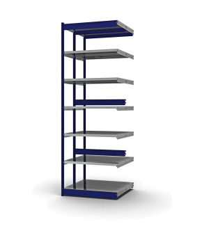 Fachboden-Rohrregal Anbauregal RR, 3.000×1.025×400 mm, verzinkt