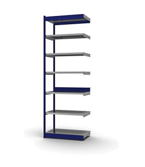 Fachboden-Rohrregal Anbauregal RR, 3.000×1.025×500 mm, verzinkt